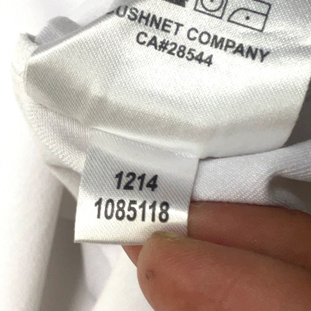 FootJoy FJ Golf Polo Shirt Men M White Black Blue Striped Athletic Performance - Picture 9 of 9